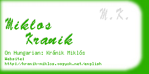 miklos kranik business card