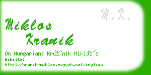 miklos kranik business card